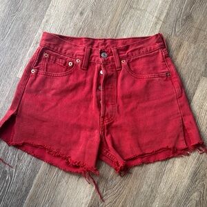 Levi's Red Jean Shorts for Women